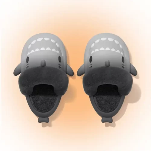 Winter Shark Slippers Shoes Gray to Black